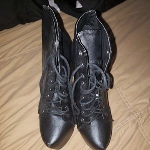 Charlotte Russe Black heel boots.